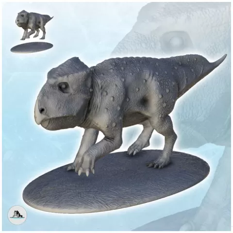 Udanoceratops dinosaure (3) - High detailed Prehistoric animal HD Paleoart by Hartolia Miniatures