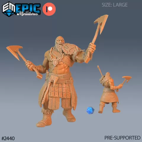 Half Frost Giant Axe / Wildling / Nordic Free Folk / Snow Encounter / Winter and Ice Lord by Epic-Miniatures