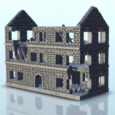 Ruin of brick building - Modern WW2 Cold Era Afghanistan Iraq North Africa Afrikakorps Tunisia Lybia Desert by Hartolia Miniatures
