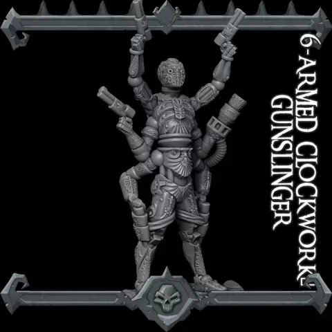 Six Armed Clockwork Gunslinger by RocketPigGames