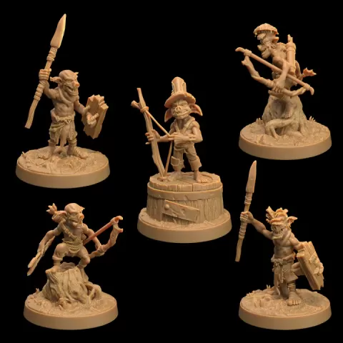Swamp Goblins | PRESUPPORTED | Mushroom Bayou | Bard Warrior Archer by The Dragon Trappers Lodge