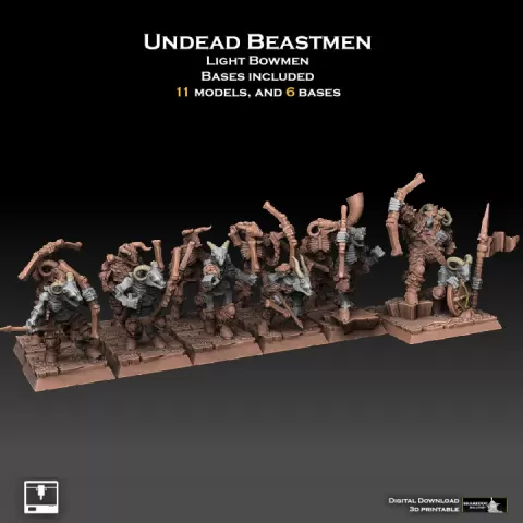 Undead Beastmen Light Bowmen by Sharedog Miniatures
