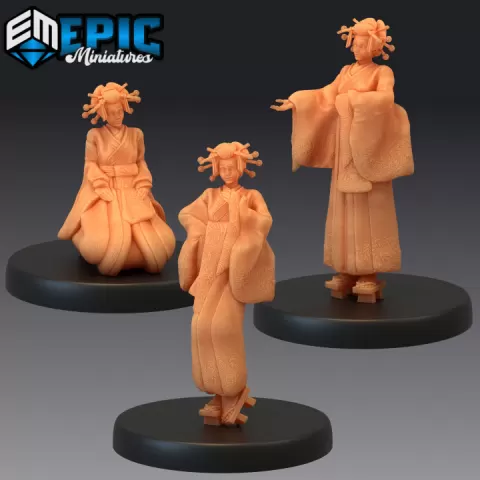 Geisha Set / Female Villager / Samurai Woman / Japanese Dynasty by Epic-Miniatures