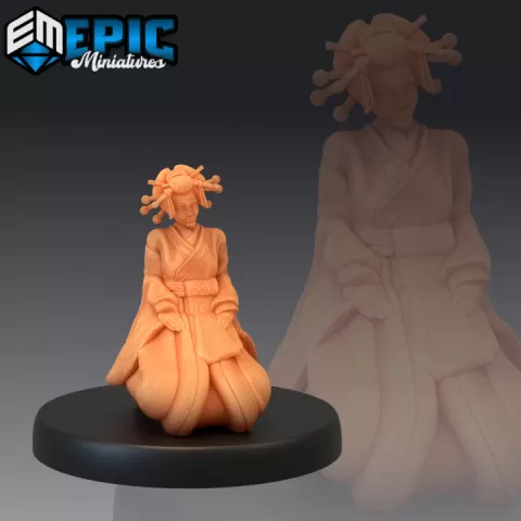 Geisha Sitting / Female Villager / Samurai Woman / Japanese Dynasty by Epic-Miniatures