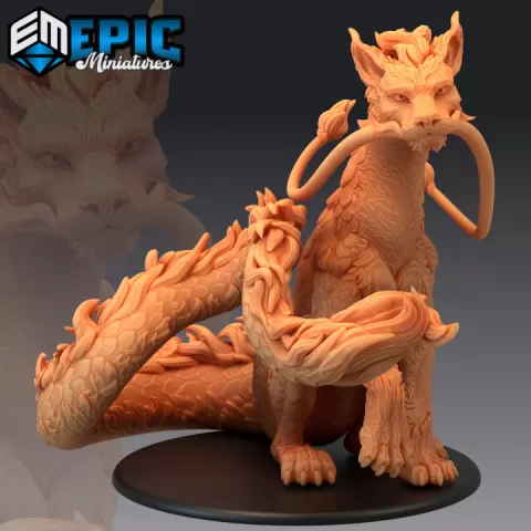 Cat Dragon / Magical Beast / Rare Hybrid / Mountain Encounter / Legendary Drake by Epic-Miniatures