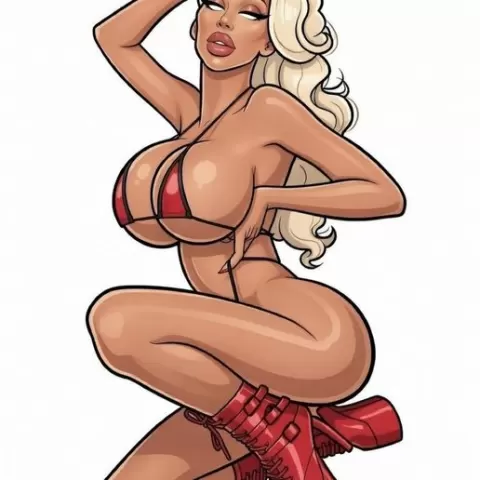 Figurine Pinup Girl Sexy Bimbo Voluptuosa Coleccionable 3D