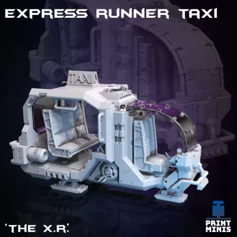 Express Runner Street Taxi - Night Market Collection by Print Minis