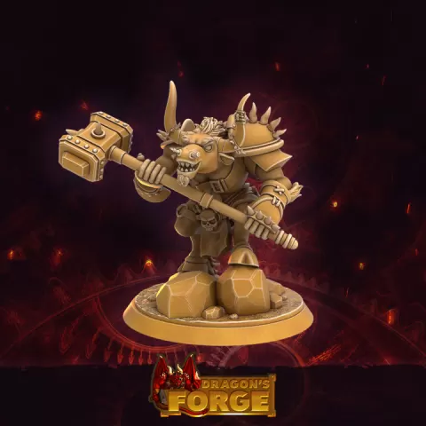 Khartesian Minotaur - Hammer by Dragon's Forge Miniatures