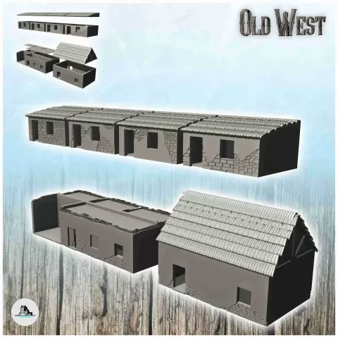 Set of western buildings of the Alamo Fort (3) - miniatures - Hartolia Miniatures