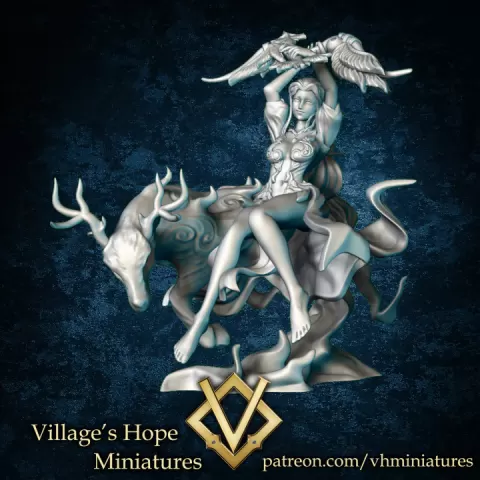 Artemis ,goddess of the hunt (75&35mm. scale) by Village's Hope Miniatures