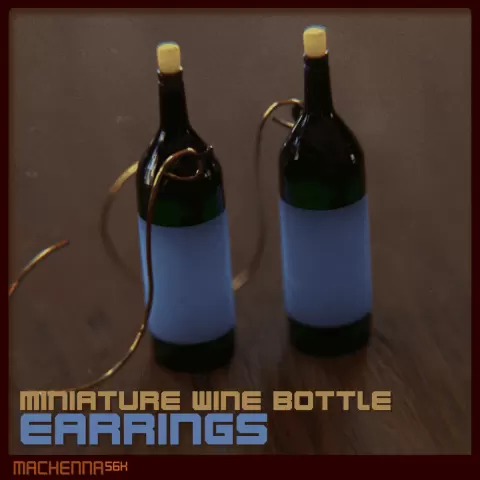 Miniature Wine Bottle Earrings