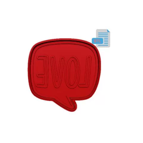 Love Speech Bubble Cookie cutter and stamp set