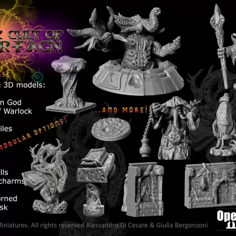 "The dark cult of Chterr- Fagn" Complete set by Mojibake Collectibles