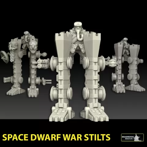 Space Dwarf War Stilts by Sharedog Miniatures