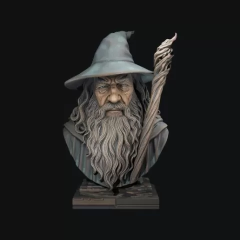 Gandalf Bust STL The Lord of the Rings 3D Print Sculpture Collector Model