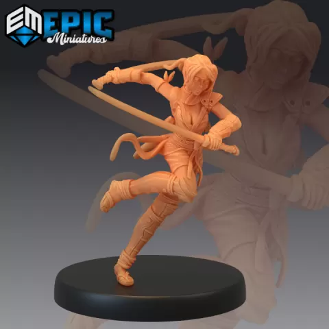 Kunoichi Running / Female Ninja / Japanese Shadow Warrior / Katana Woman by Epic-Miniatures