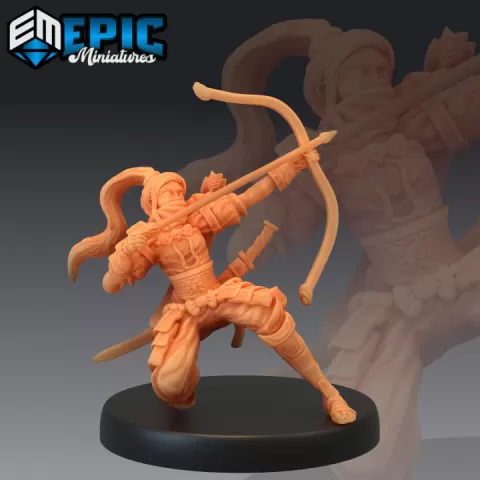Samurai Female Archer / Japanese Dynasty Warrior / Bow & Arrow Woman by Epic-Miniatures
