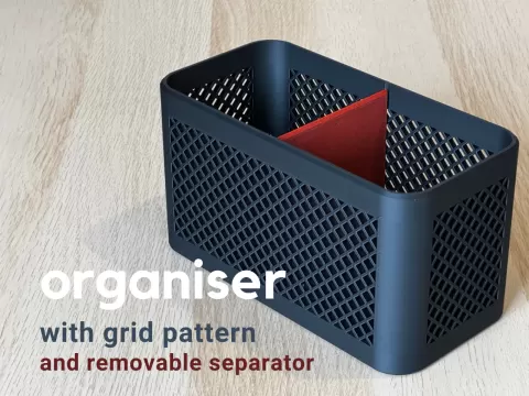 organiser with grid pattern and removable separator