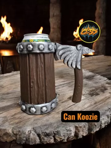 Viking Hawk Axe Can Koozie