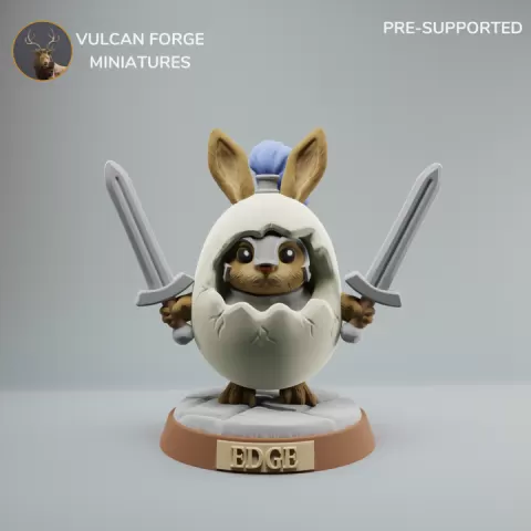 Edge Easter bunny in egg warrior by Vulcan Forge Miniatures