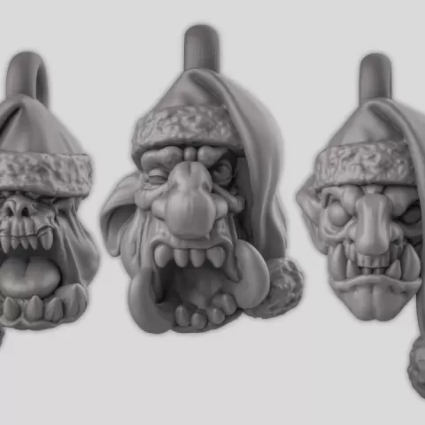 Christmas head tree decorations by Duncan Shadow