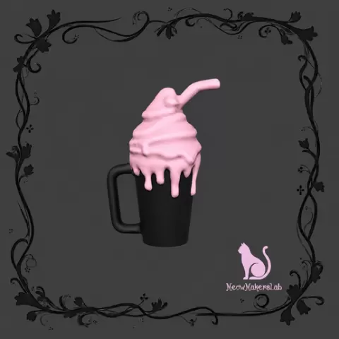 Cocktail with straw, compatible with Monster High