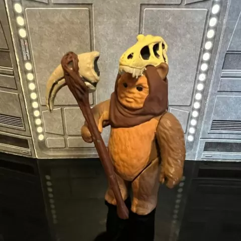 STAR WARS VINTAGE EWOK, EWOK-REX ACTION FIGURE. CUSTOM KENNER, HASBRO, 3.75", 1/18, 5POA