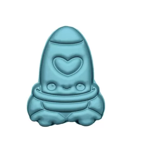 Kawaii Rocketship STL FILE FOR 3D PRINTING - LASER CNC ROUTER - 3D PRINTABLE MODEL STL MODEL STL DOWNLOAD BATH BOMB/SOAP