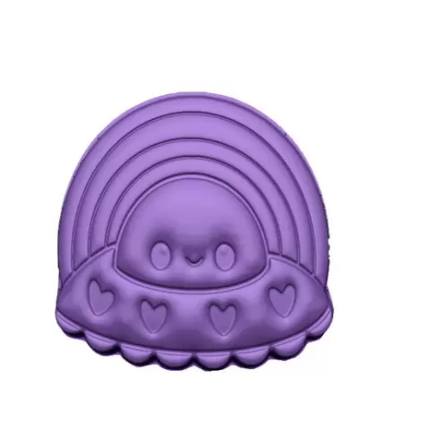 Kawaii Rainbow UFO STL FILE FOR 3D PRINTING - LASER CNC ROUTER - 3D PRINTABLE MODEL STL MODEL STL DOWNLOAD BATH BOMB/SOAP