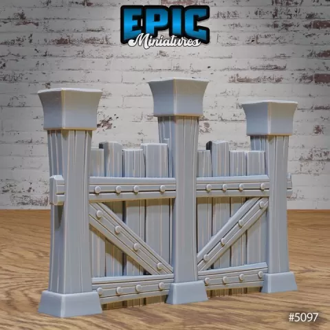 Fence walls v2 / Prison Environment / Jail Build Decoration / Guardhouse Item / Lockup Building Theme / Penitentiary House Items / Prisoner Gaol Base / Jailhouse Equipment by Epic-Miniatures
