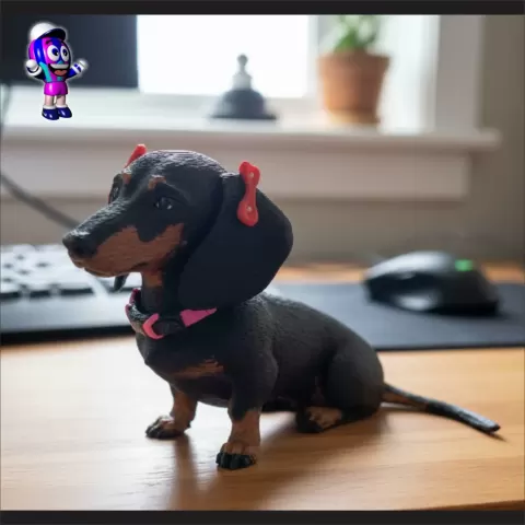 Perro Salchicha Cachorra - 3DPrintGlobin