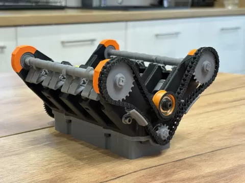 V8 Engine Model | Functional Pistons, Valves & Timing Chain