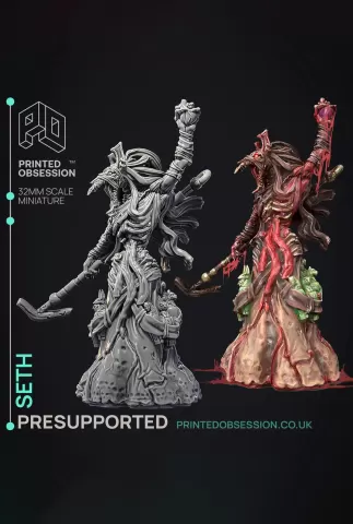 Seth - God of Chaos - Court of Anubis - PRESUPPORTED - Illustrated and Stats - 32mm scale