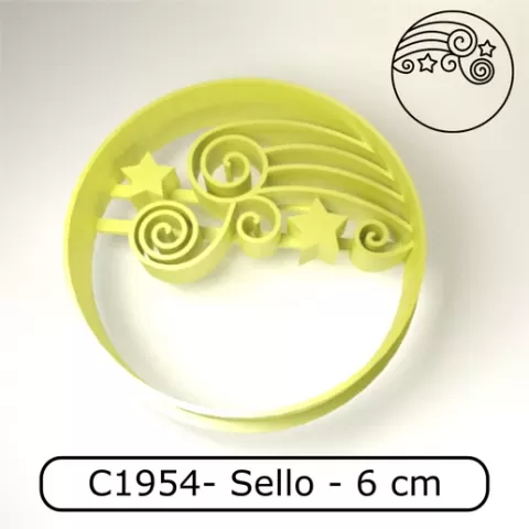 Cookie cutter / Cortante de galletitas - Xmas ball ornament wind and stars/ Adorno navideño viento y estrellas