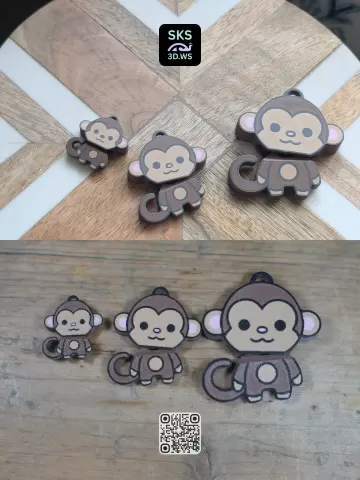 Monkey Wiggle Keyring