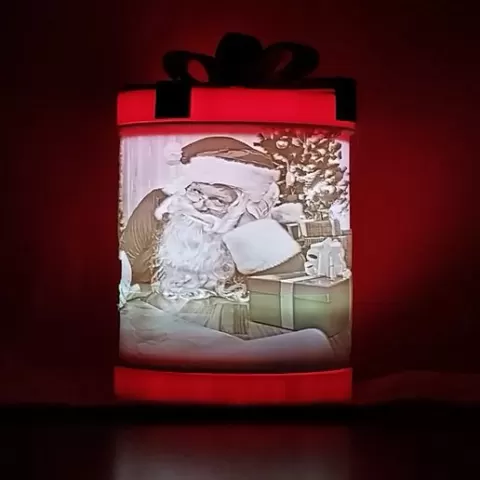 Christmas gift cylindrical lithophany