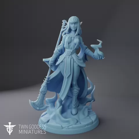 Varjjiah the Elf Warlock ( Female Elf Warlock / Sorcerer / Egyptian Warlock / Necromancer / Warlock / Mage ) by Twin Goddess Miniatures