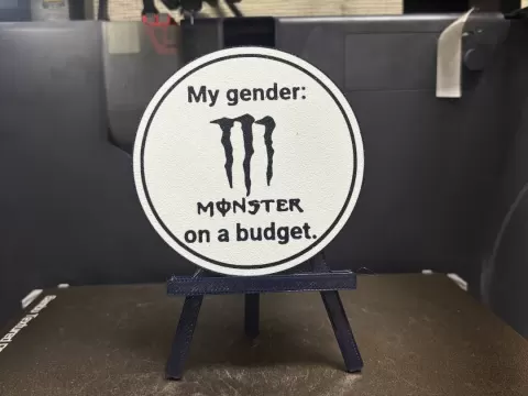 "Monster on a Budget" Meme Coaster