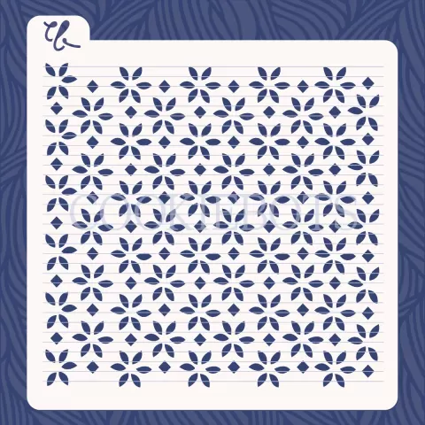 Flower Diamond Pattern Stencil SVG