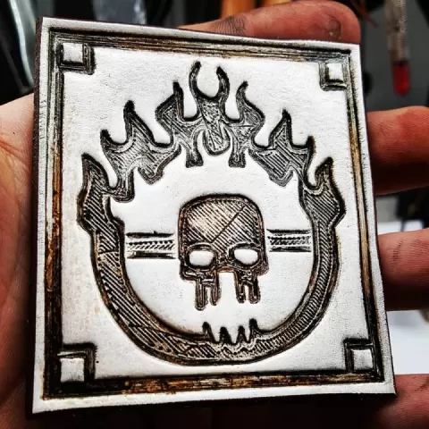 war boy skull stamp by William Wolfe