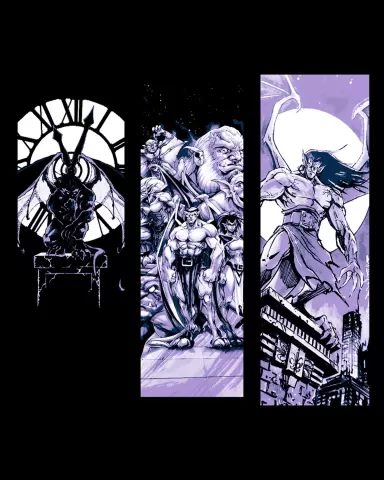 fan art hueforge design set of bookmarks of the Classic Comic character Goliath from Gargoyles