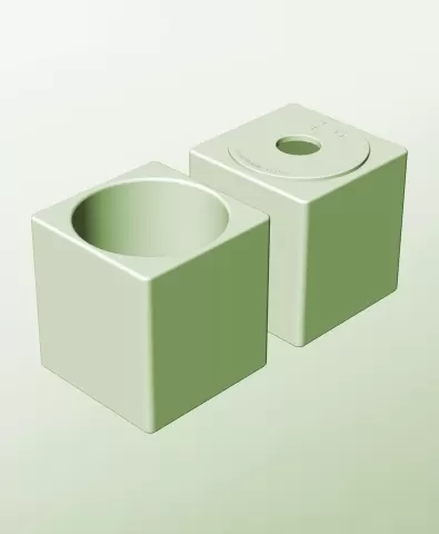 CS128-150-P Pierced container modular stackable module bin box