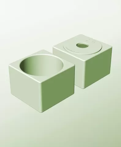 CS128-105-P Pierced container modular stackable module bin box