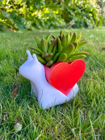 Snail With Heart Planter / Multiparts