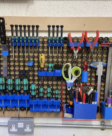 Segmented pencil and small parts holders - Multiboard