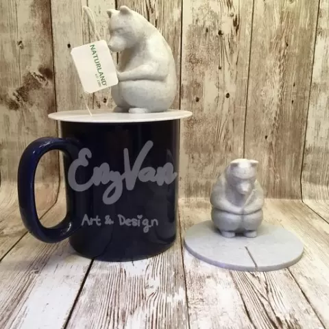 Bear tea filter holder cap