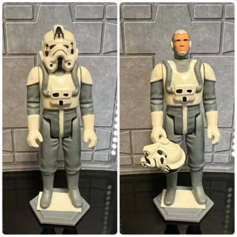 STAR WARS VINTAGE AT-AT DRIVER REMOVABLE HELMET, CUSTOM UNPRODUCED KENNER, HASBRO ACTION FIGURE, 3.75", 1/18, 5POA