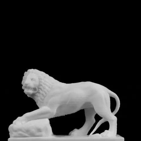 Lion Funéraire at the Louvre, Paris, France by Scan The World