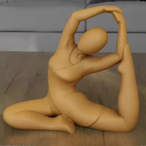 Elegant Yoga Pose 3D Printable STL Model