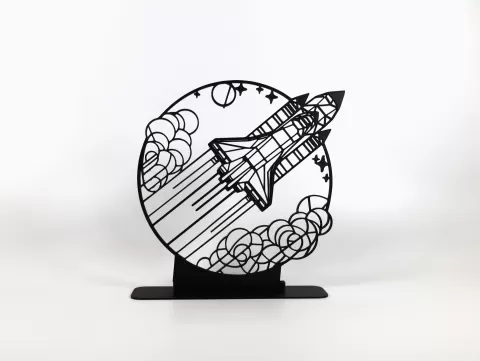Geometric Line Art Space Shuttle